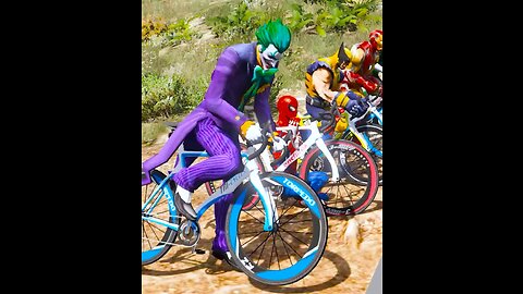 SpiderMan And Super Hero Bike Race Who will win