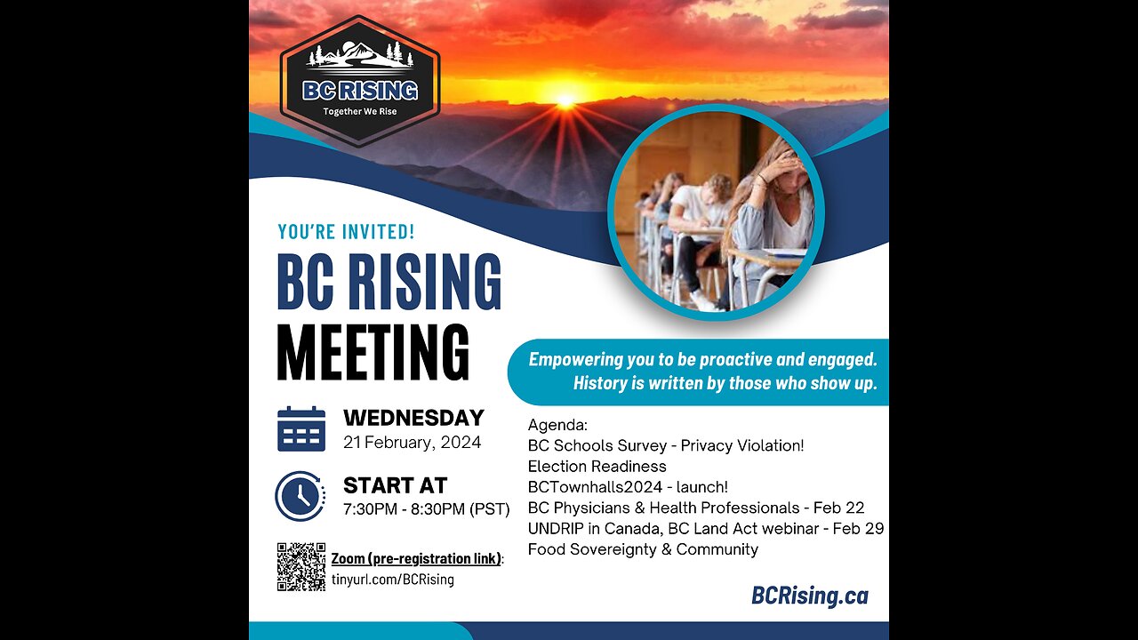 BC Rising - Wed, Feb 21, 2024 Meeting - BC School Surveys, BCTownhalls2024 Launch