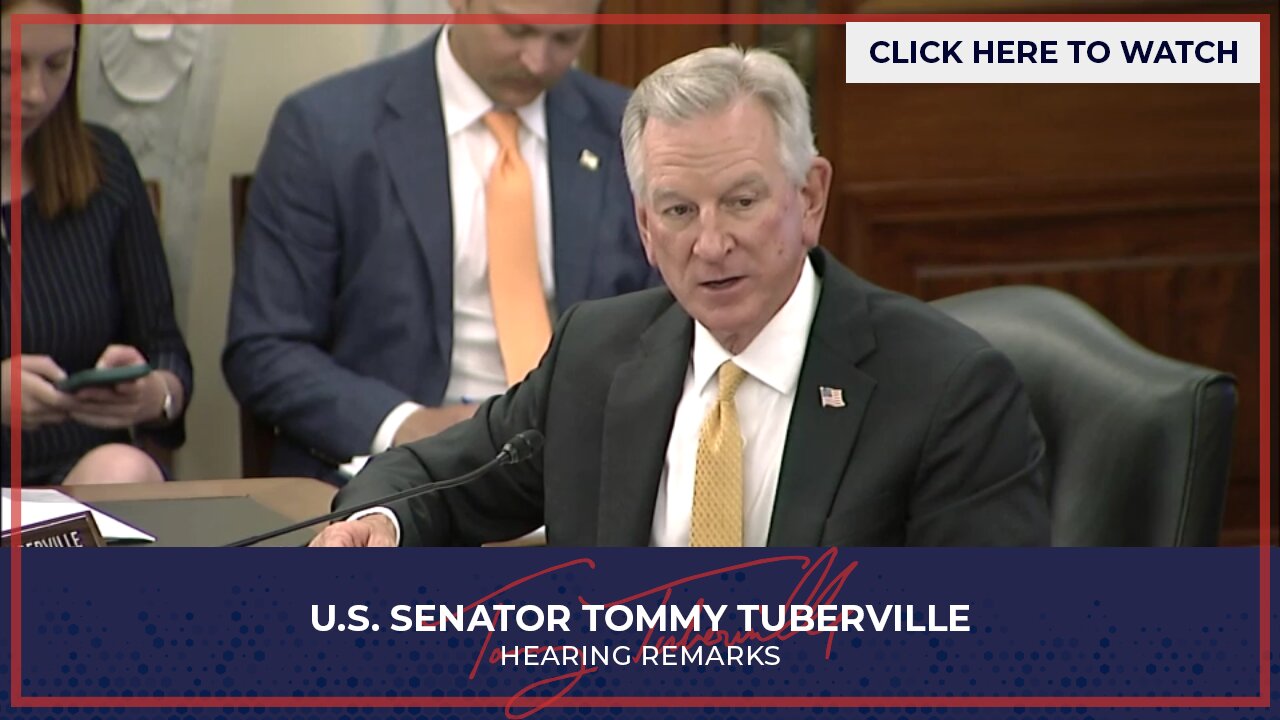 Coach Tuberville Introduces Two Alabama Witnesses Before Senate Agriculture Committee