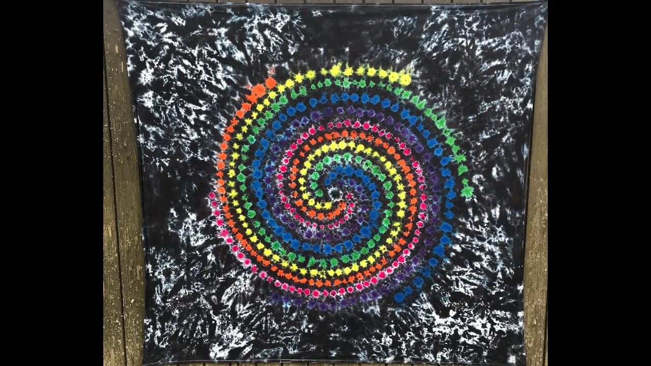 Tie-Dye Rainbow Orbs Spiral Tapestry