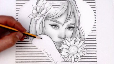 Beautiful girl portrait! Love greeting card idea