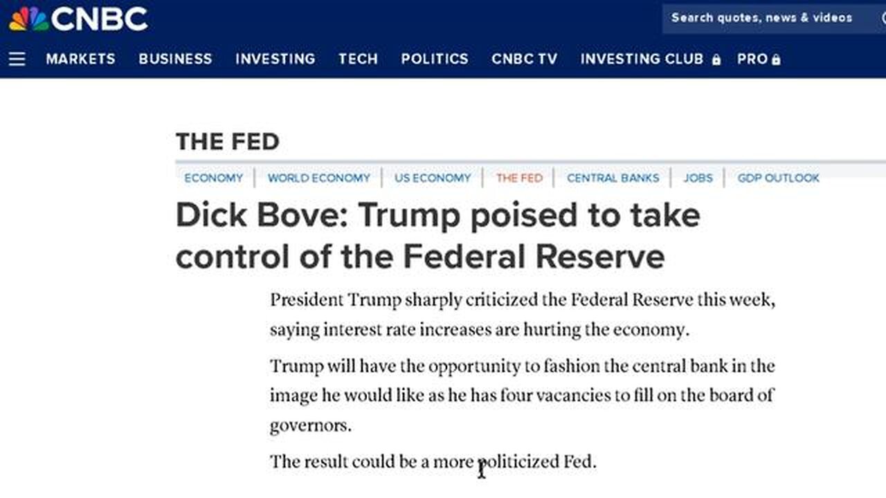 Trump poised to take over the FED - 1694 Bank of England Act - US Debt Clock - Q