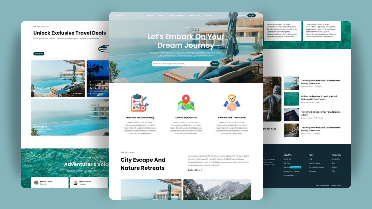 Travel Website Design: HTML, CSS & JS