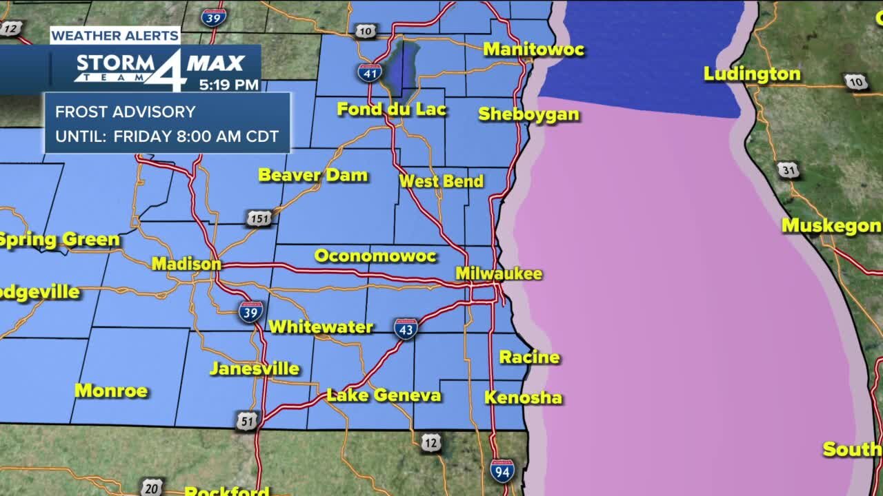 Frost advisory issued for SE Wisconsin until Friday at 8 a.m.