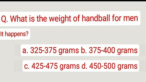 Handball most important question physical education