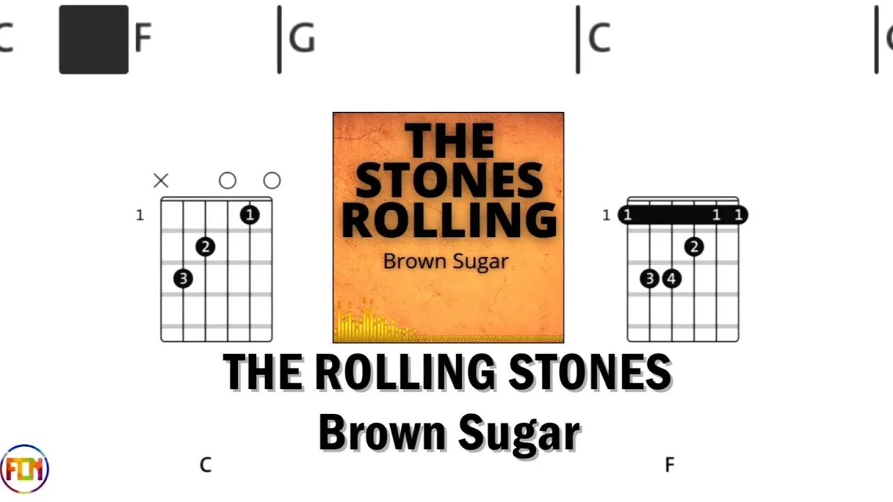 THE ROLLING STONES Brown Sugar - FCN GUITAR CHORDS & LYRICS