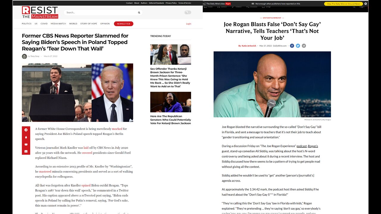 Former Reporter Mocked Saying Biden's Speech Topped Regan's & Joe Rogan BLASTS 'Don't Say Gay' Narra