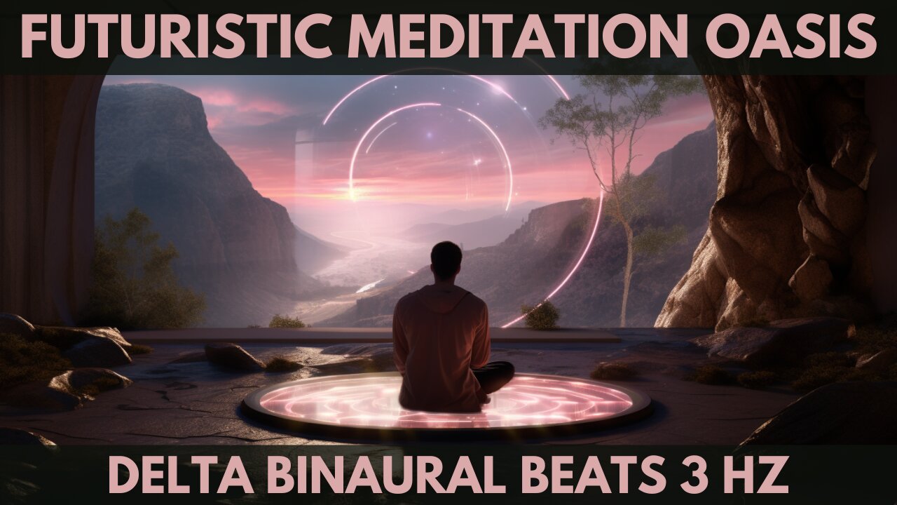 1 Hour of Relaxing Music for Deep Sleep in a futuristic meditation oasis, Delta Binaural Beats 3 Hz