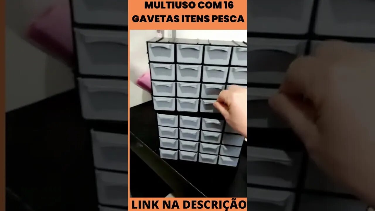 Organizador Multiuso Com 16 Gavetas Pregos Itens de Pesca