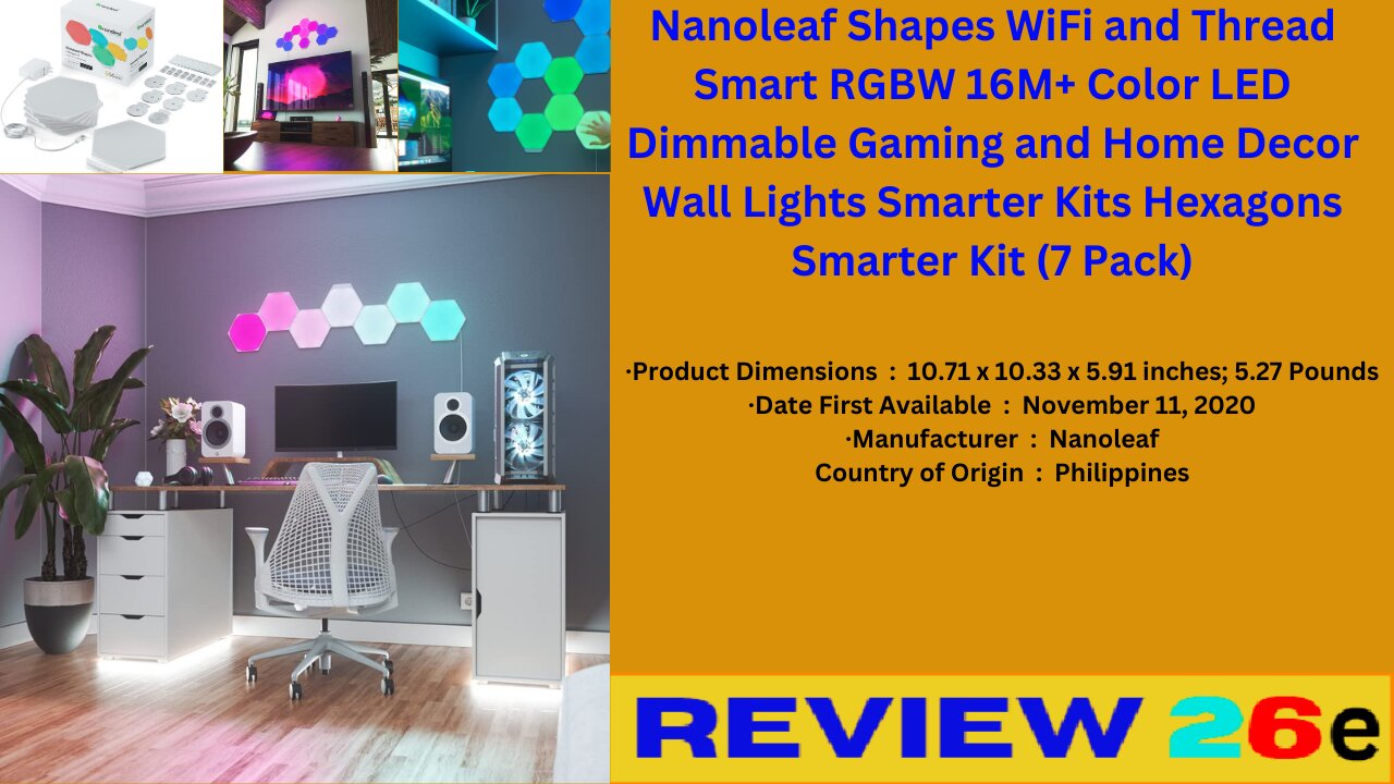 Nanoleaf Shapes WiFi and Home Decor Wall Lights Smarter Kits (7 Pack)