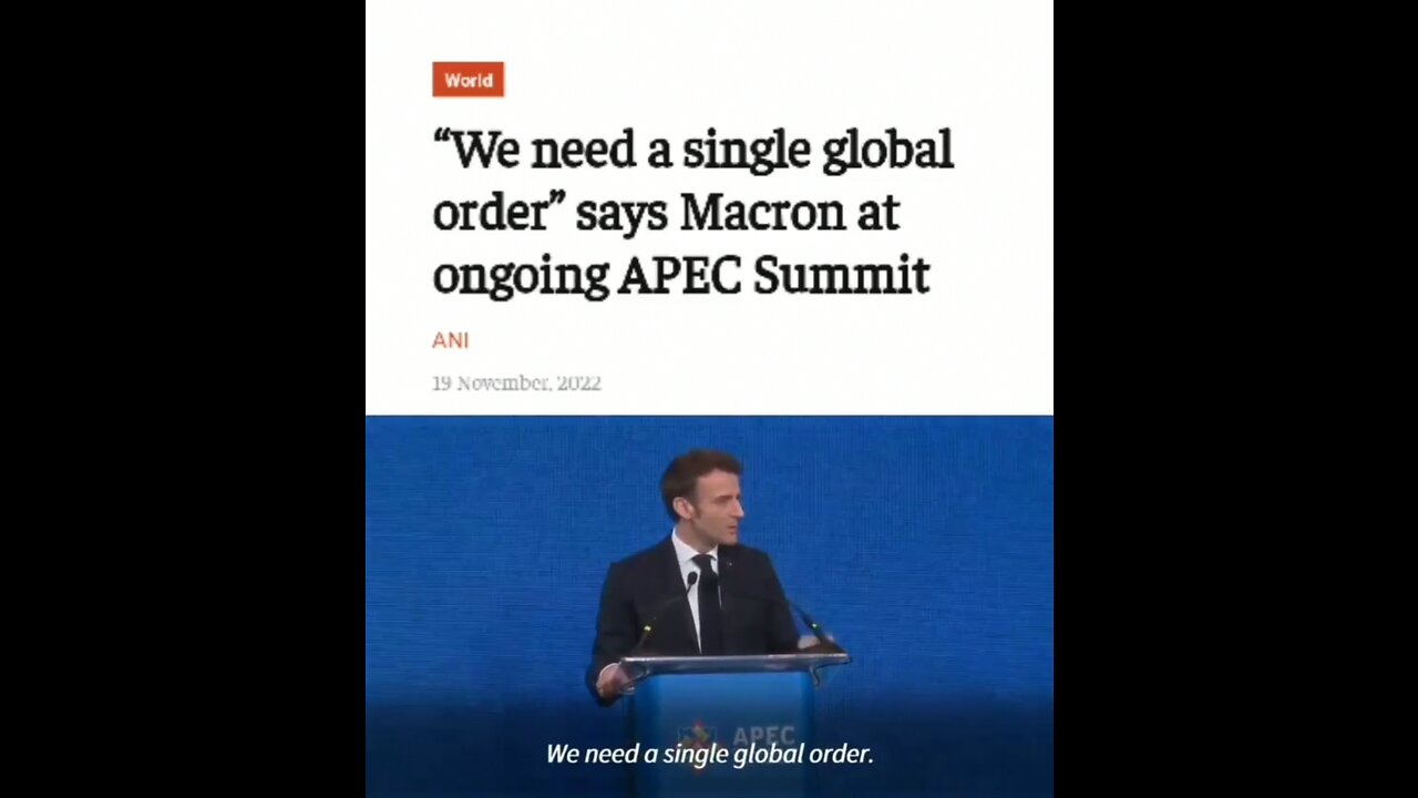 French President Emmanuel Macron - "We Need a Single Global Order"