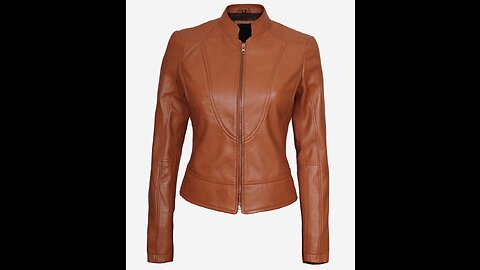 Women's Vintage Tan Leather Biker Jacket