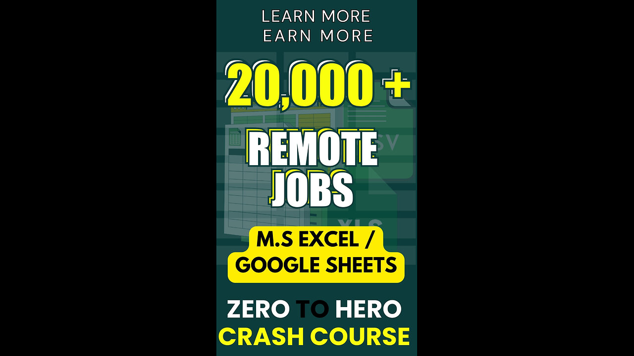 Microsoft Excel jobs | 20000+ remote jobs available | work from home