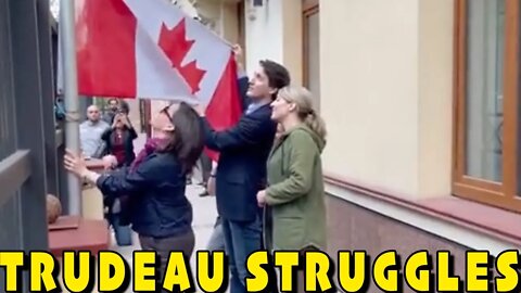 Trudeau TRYING To Raise Canadian Flag In Ukraine