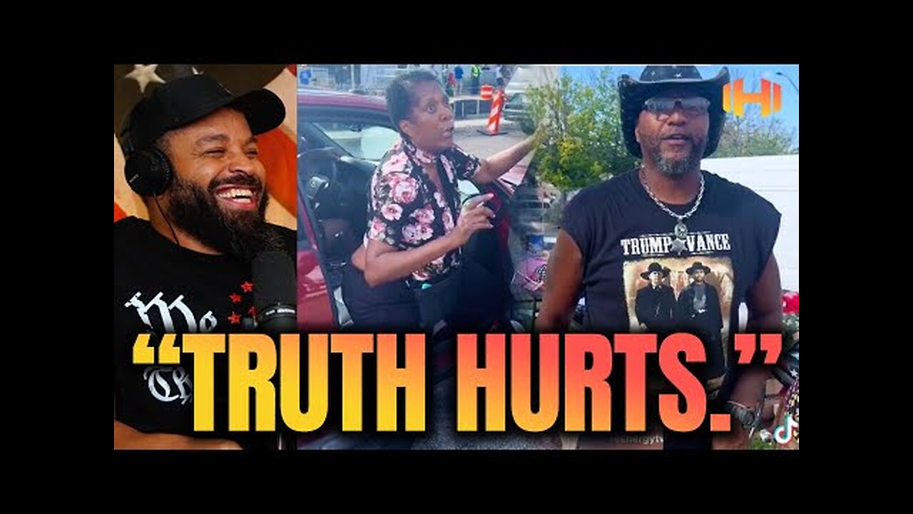 Black Trump Supporter Confronts Odd Black Harris Supporter Outside Trump Rally 🤯