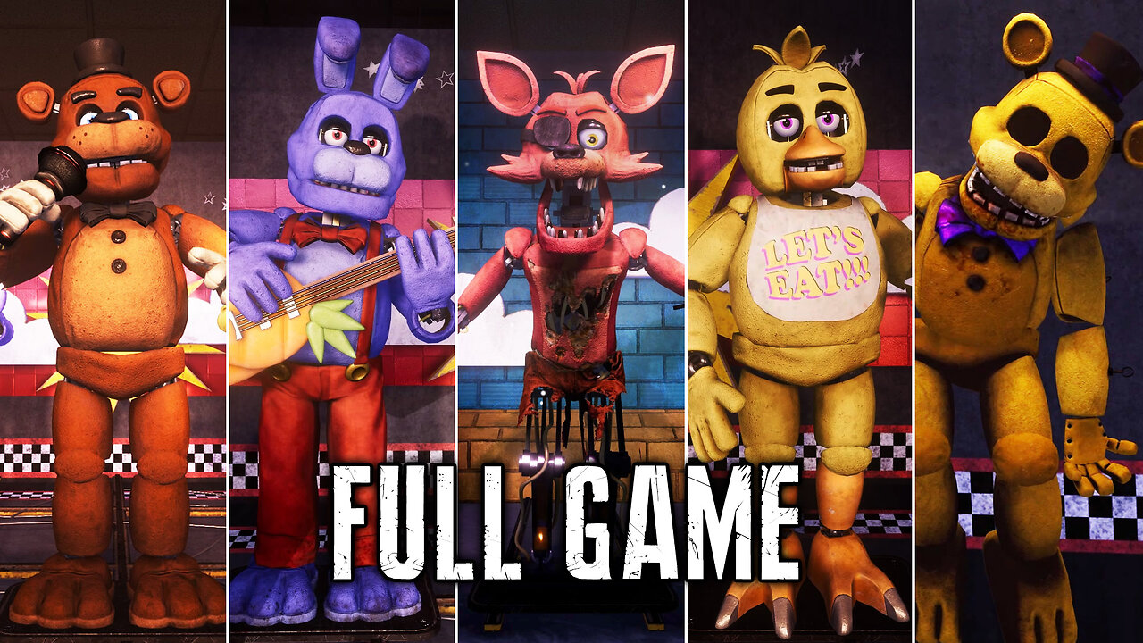 FNAF 1 Rewritten Overhaul - Full Walkthrough (Extras + True Ending)