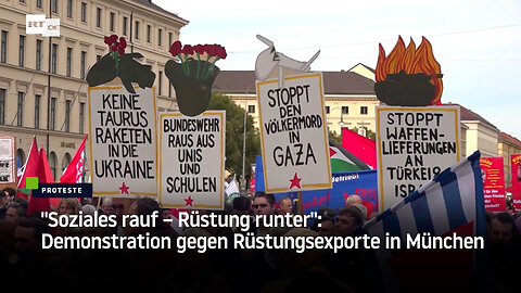 "Soziales rauf – Rüstung runter": Demonstration gegen Rüstungsexporte in München