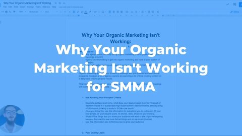 Why Your Organic Marketing Isn't Working for smma