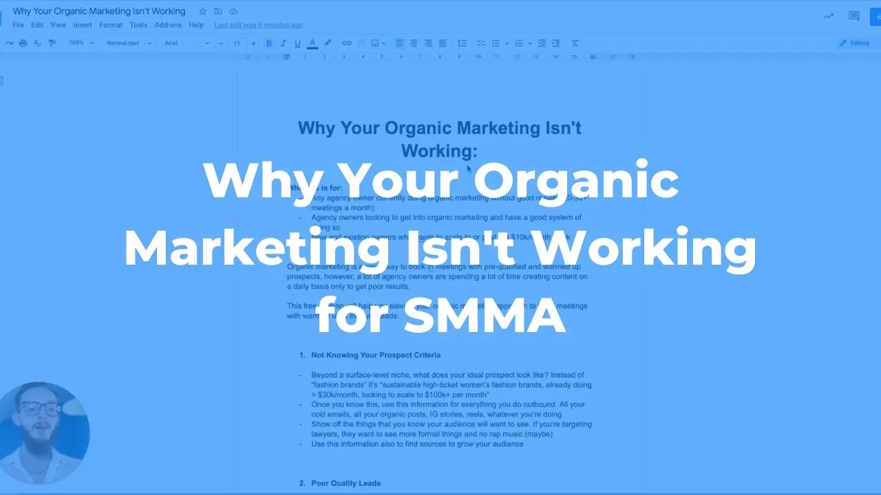 Why Your Organic Marketing Isn't Working for smma