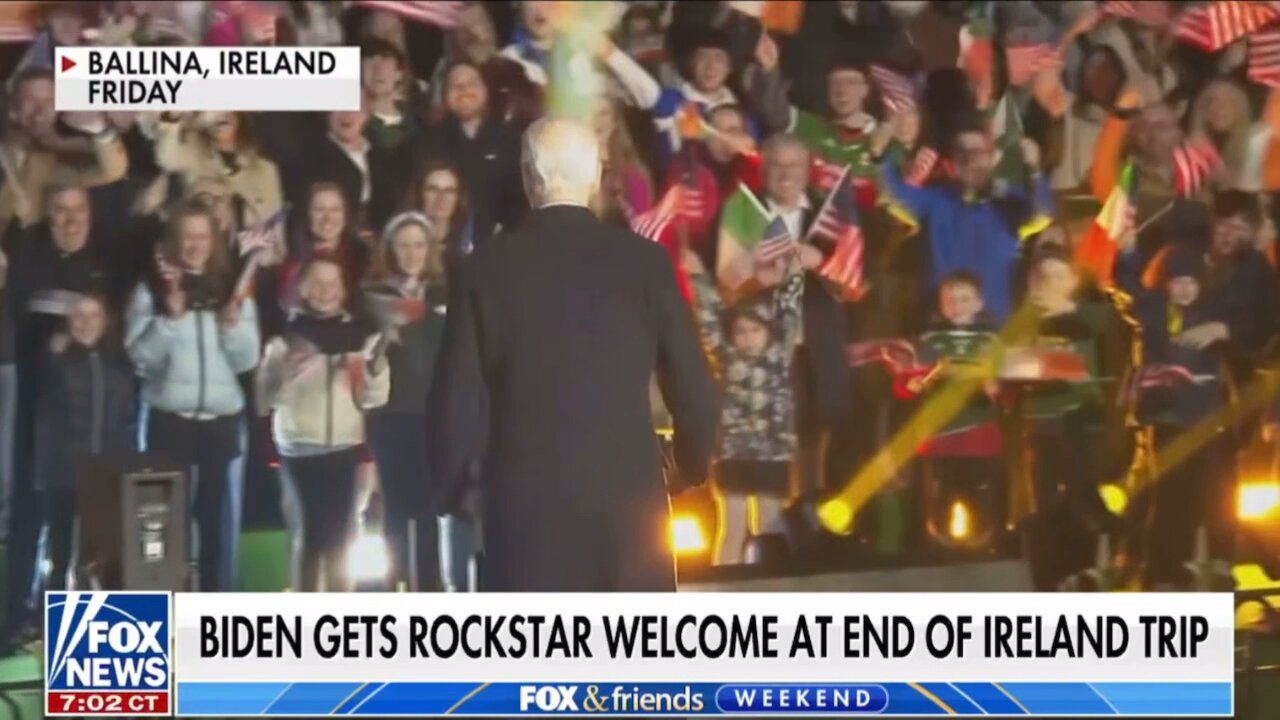 FOX & FRIENDS WEEKEND-4/15/23-PETER DOOCEY-BIDEN GETS ROCKSTAR WELCOME AT END OF IRELAND TRIP