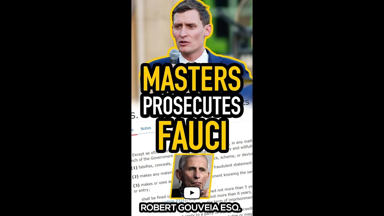 Blake Masters Promises to Prosecute Fauci #shorts