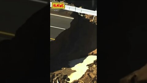 Flodwater collapse roadway near Arizona-California border