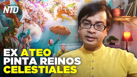 Artista que era ateo ahora pinta reinos celestiales