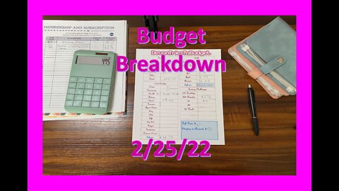 Budget Breakdown for 2/25