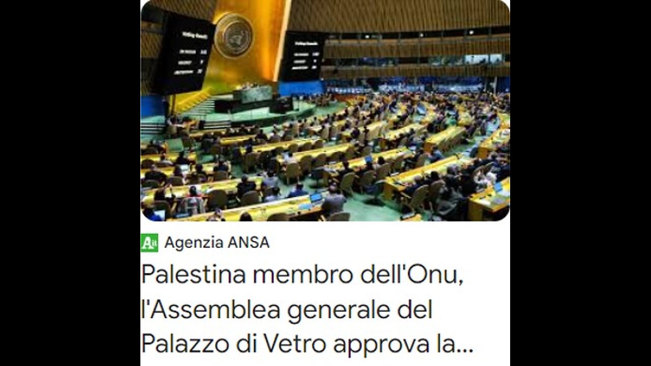 ONU: Il ''Davide'' Palestina vince il ''Golia'' Israele!