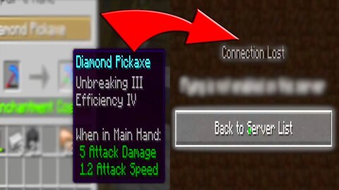 i made an efficiency 4 pick then got kicked from the server