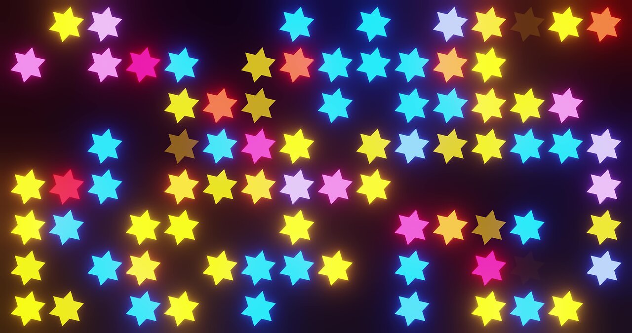 👍 vj loop stars with colorful neon stars [star visual 4k free]
