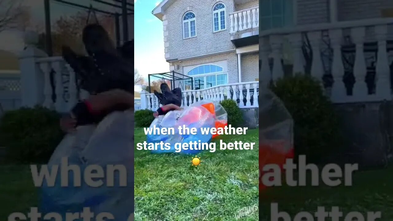 BUBBLE BALL battles when the weather gets nice ☀️ #shorts #comedy #epic #outdoors #summervibes
