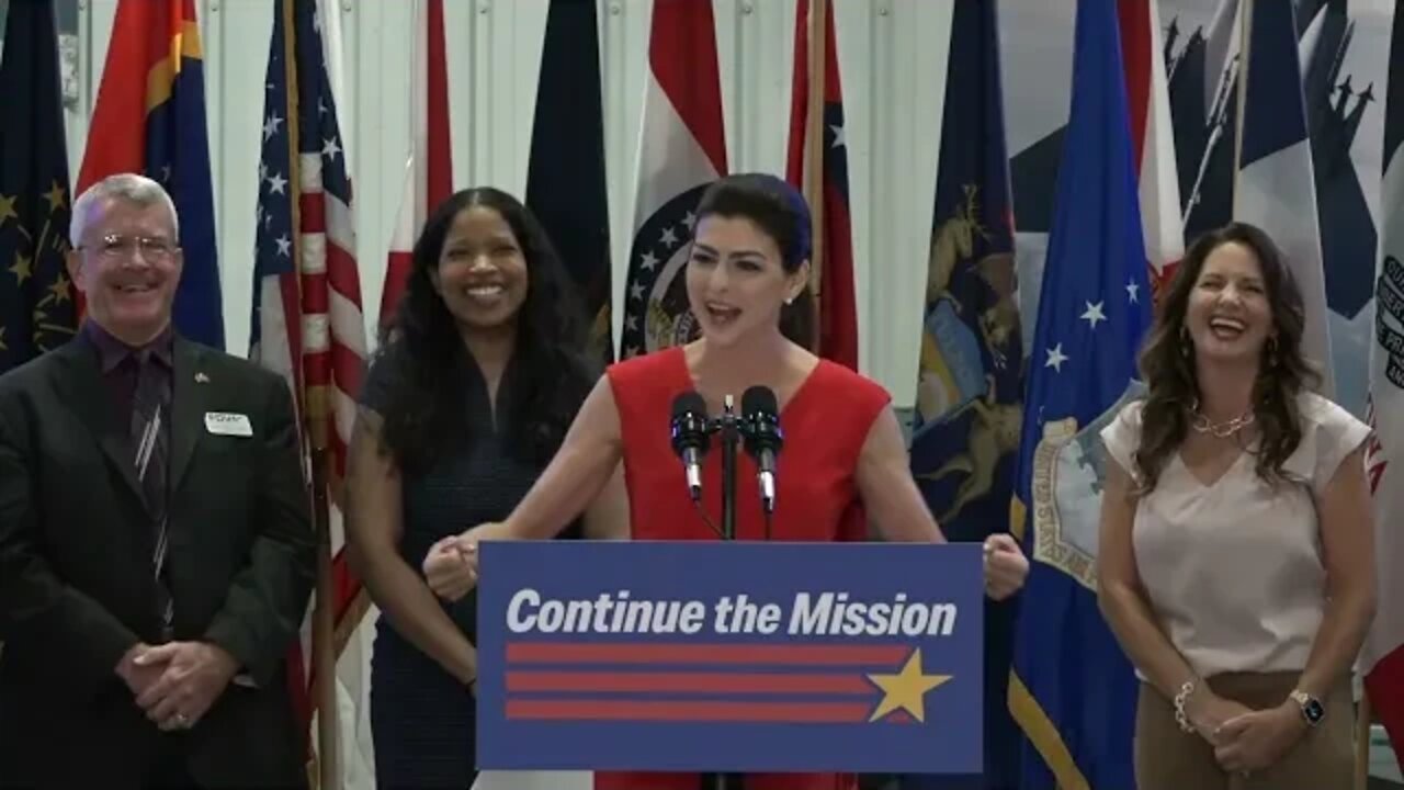 Casey DeSantis Holds Press Conference at Eglin Air Force Base