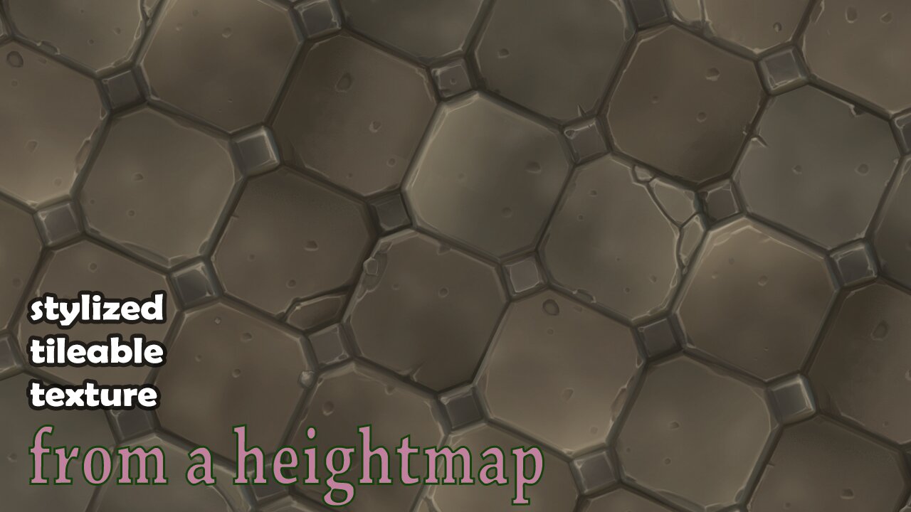 Tileable stylized texture sculpting with heightmaps (Zbrush)