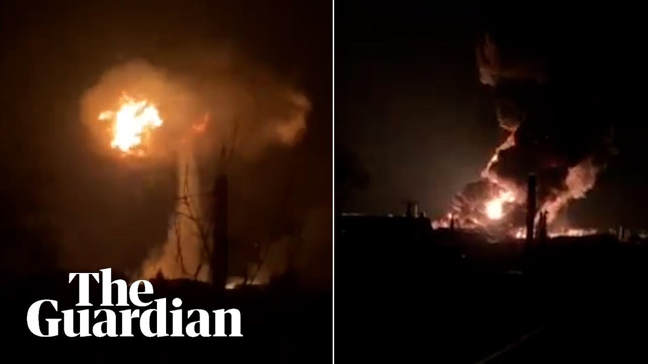 Ukraine oil terminal near Kyiv and gas pipeline in Kharkiv on fire after attack"