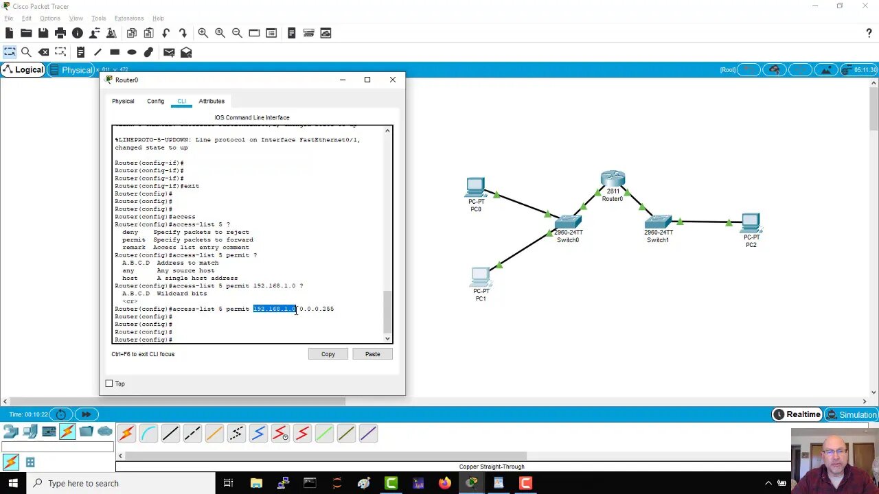 ACLs with Packet Tracer part 1