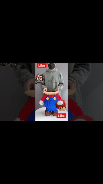 Montando Super Mario bros gigante de blocos de lego