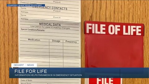 File for Life helps paramedics in emergency situations