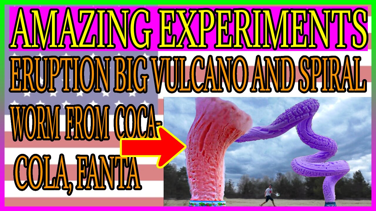 Experiments : Eruption Big Volcano and Spiral Worm From Coca-cola,Fanta , Mirinda and MENTOS