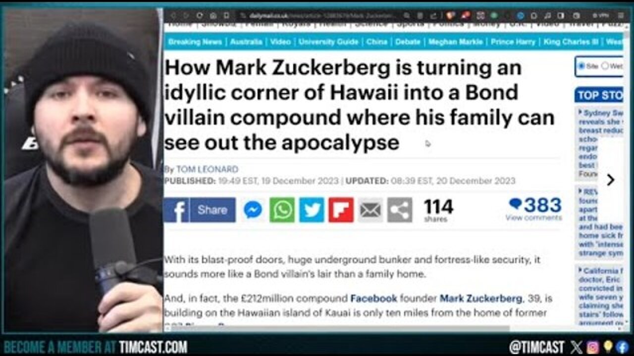 MARK ZUCKERBERG BUILDING $250M APOCALYPSE BUNKER, ULTRA RICH PREPARING FOR WW3 & APOCALYPSE