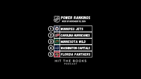 Power Rankings for the week of 11/19/2024 in the NHL🏒