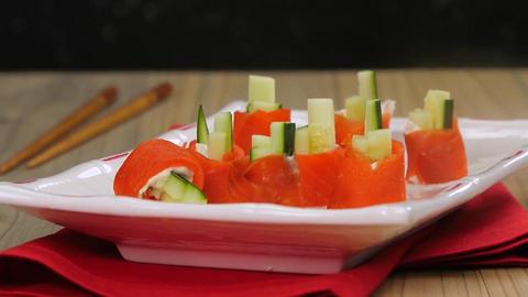 Smoked Salmon & Cucumber Sushi