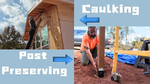 Caulking & Preserving Entryway Posts