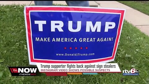 Beech Grove man tries to stump vandals stealing Donald Trump signs 1