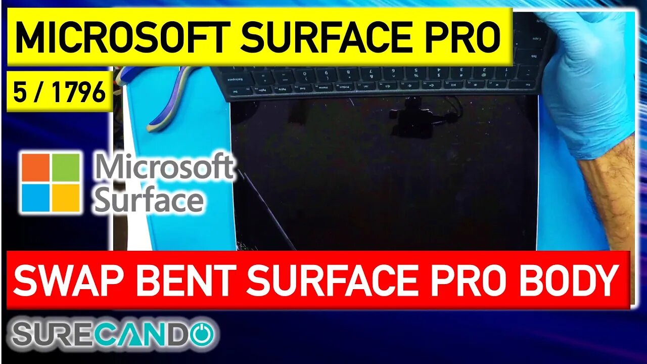 Microsoft Surface Pro 5 6 Complete body swap_change. LCD Motherboard Replacement Guide 1796