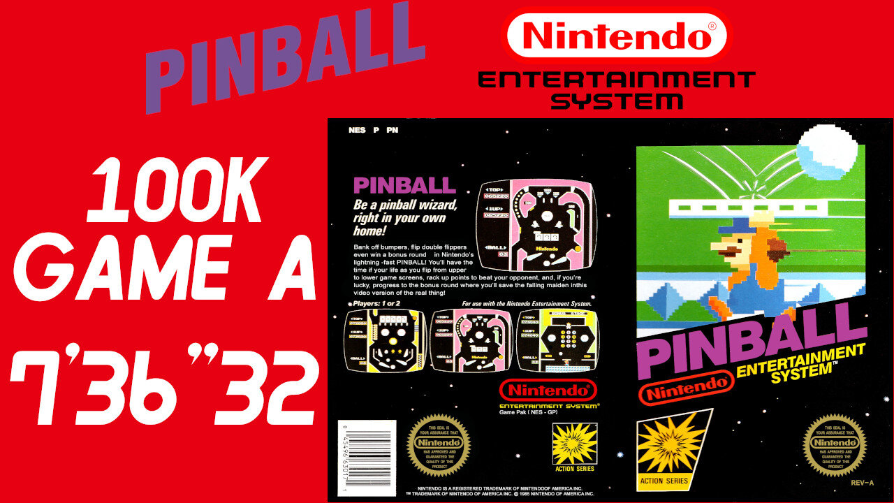 Pinball [NES] 100K [7'36"32] 37th | Nintendo Entertainment System