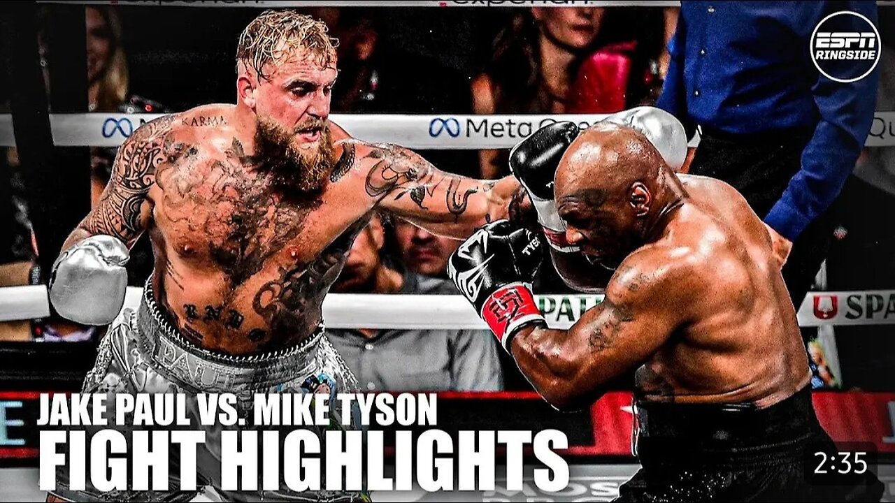 Jake Paul VS Mike Tyson Fight Highlight
