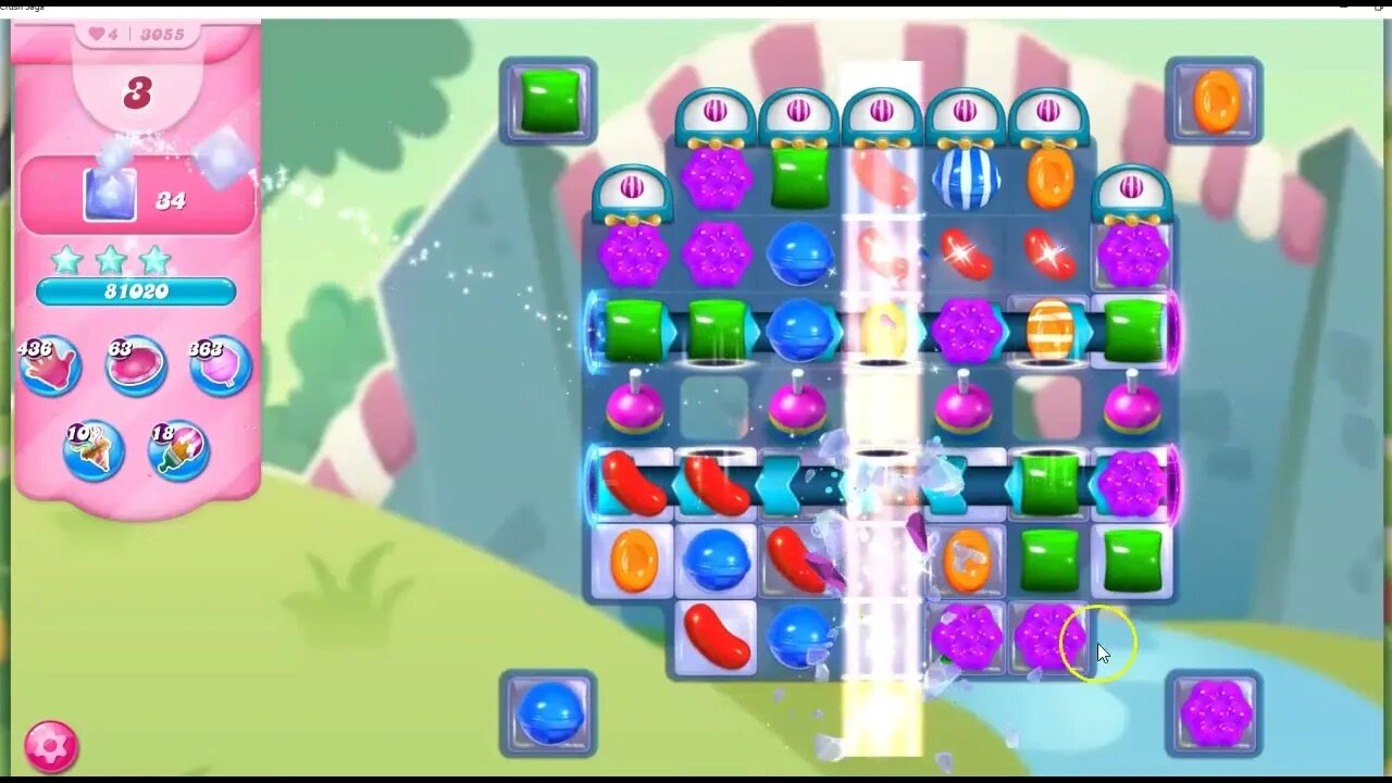 Candy Crush Level 3055 Talkthrough, 13 Moves 0 Boosters