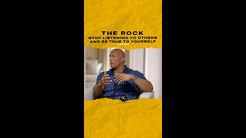 #therock Stop listening to others and be true to yourself. 🎥 @thepivot