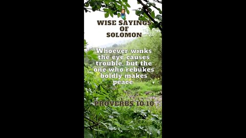 Proverbs 10:10 | Wise Sayings of Solomon